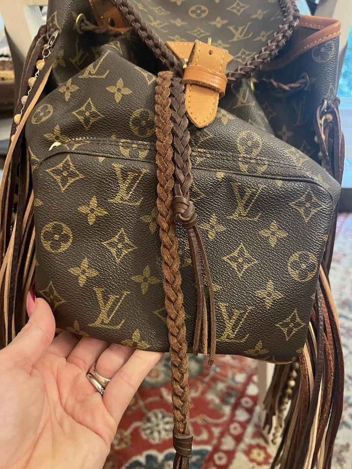 Mochila Louis Vuitton Vintage Boho Auténtica Lona Monograma Foto 4 de 4