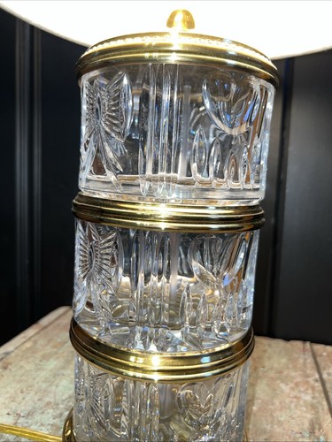 Contemporary Vintage Waterford Crystal Table Lamp Millennium Plastic on Shade - Picture 4 of 20