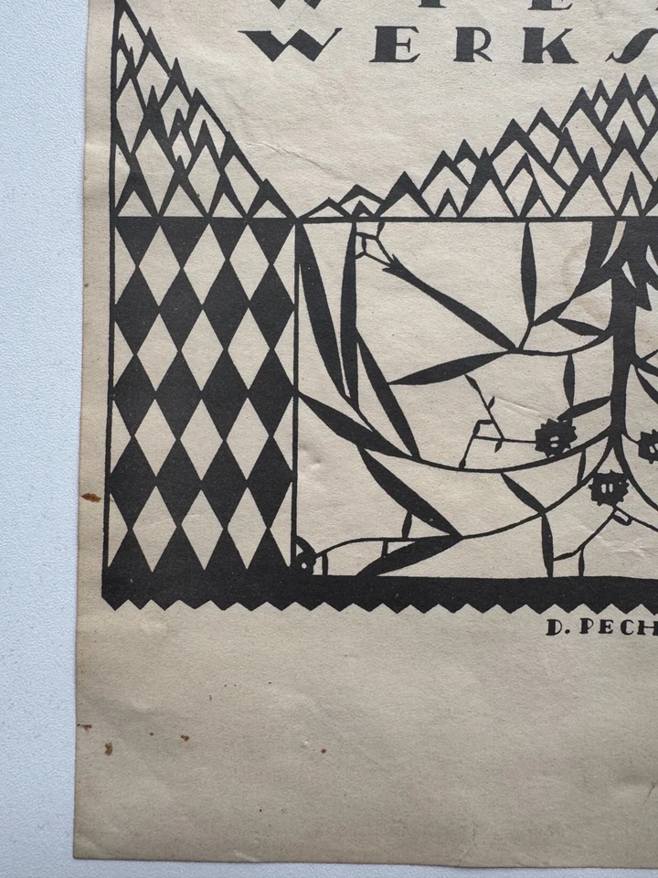 Dagobert Peche (austriaco): Wiener Werkstatte Broadside. Placa firmada. c.1919 Foto 3 de 4