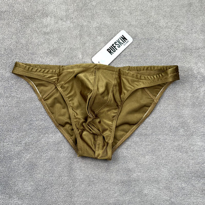 Rufskin Men dark bronze Faustin Pose fit swim bikini brief swimwear size M