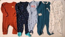 Baby Boys 6 Month Pajamas Sleep Wear Lot Of 5 Carter's PJ'S