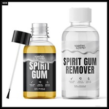 Spirit Gum Adhesive and Remover Set 30ml 50ml Vegan SFX Skin Glue for Halloween