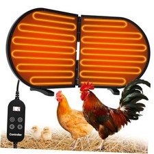 Chicken Coop Heater for Winter, Foldable Flat Chicken Coop Heater with Control