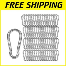 60 Pack M8 Spring Snap Hooks - Heavy Duty Carabiner Clips