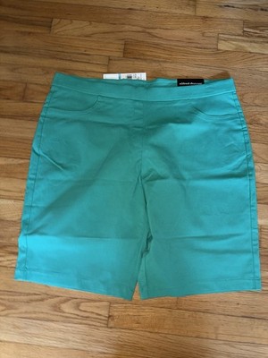 Alfred Dunner Classic Pull On Allure Tummy slimming Capri/Shorts Green 20 W NWT