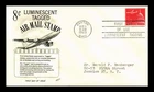 US COVER LUMINESCENT TAGGED 8C AIR MAIL FIRST DAY OF USE FLEETWOOD