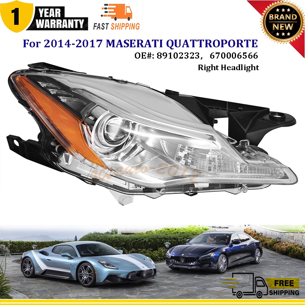 For Maserati Quattroporte Right Side Xenon Headlight Assembly 2014-2017 Headlamp