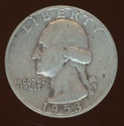 1953 P Washington Quarter KM#164  0.900 Silver 0.1808 oz Act. Silver Weight