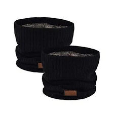  Winter Neck Warmer Men Ski, Neck Gaiter Face Scarf Women, Fleece Black-222