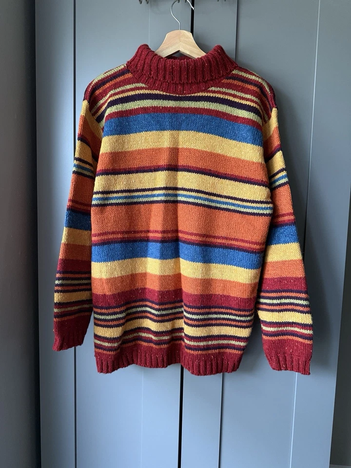 Suéter Vintage St. John’s Bay Rayas Unisex Mediano Mezcla Lana Retro Años 80 90 Foto 2 de 4
