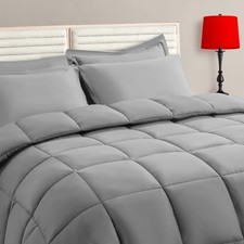 Size Comforter Set - 7 Pieces, Bed in a Bag Bedding Sets with All Full Grey