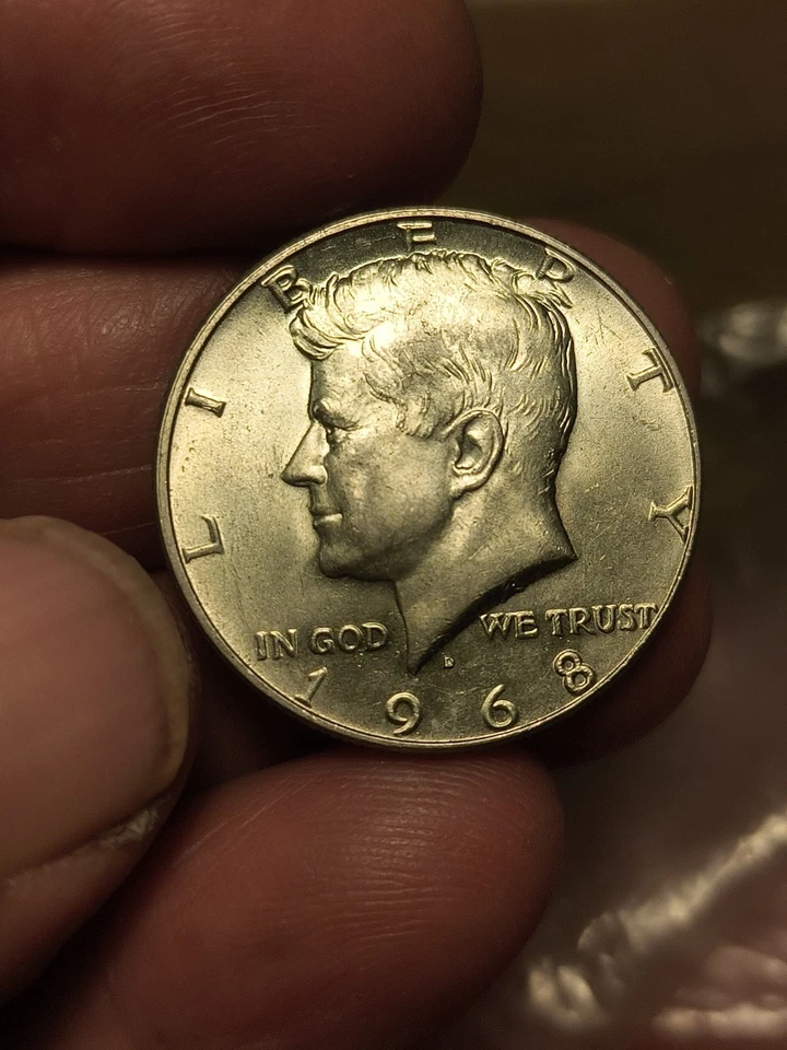 Moneta mezzo dollaro USA half dollar coin Kennedy 1968 argento silver Splendida - Immagine 4 di 4