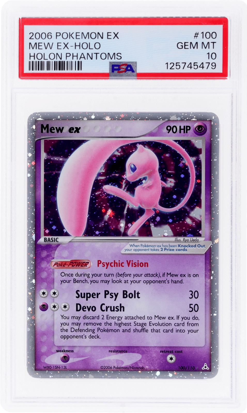 2006 Pokemon Ex Holon Phantoms Mew Ex Holo #100 PSA 10