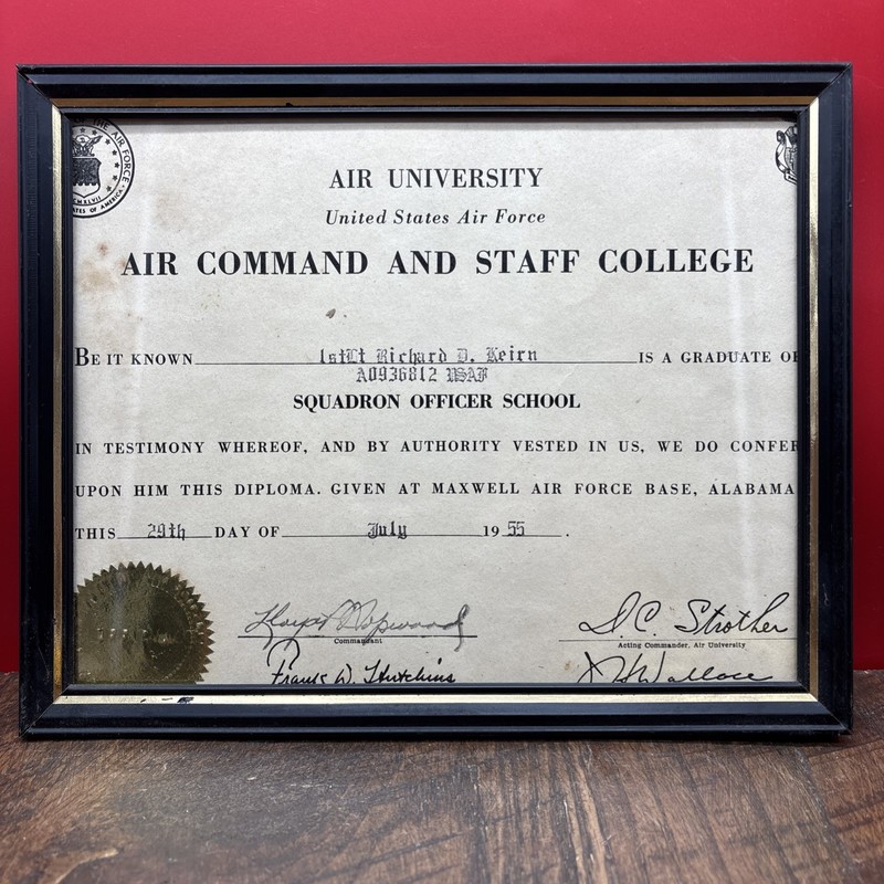 1955  Air Command & Staff College Diploma Lt. Col. Richard P. Keirn