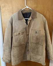 VTG Carhartt Chore Coat Blanket/flannel Lined Sz 44 Made in USA 1980's DC