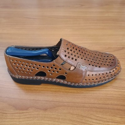 Rieker Susan Antistress Perforated Leather Loafer Shoes Womens Sz 9.5 US