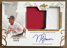 2016 Leaf Trinity - Patch Autographs Nolan Jones #PA-NJ1 (AU, MEM, RC) Cleveland