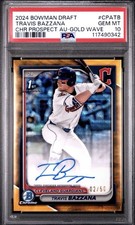 2024 Bowman Draft - Chrome Prospect Auto Travis Bazzana #CPA-TB Gold Wave PSA 10