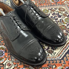 Alden Pferdeleder Shell Cordovan Medallion Cap Toe Blucher Black Gr: 11,5US/