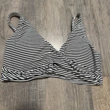 Nip Tuck Sorrento Stripe Louise Bikini Top Swimwear Black White Size 8