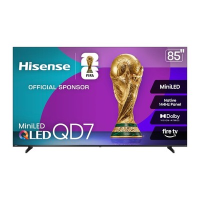 85 Smart TV 4K UHD Mini LED QLED 144Hz Dolby Vision Hisense 85QD7QF Class Series