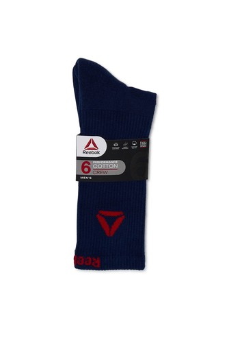 Reebok® Men's Performance Cotton Crew Socks, 6-Pack Multicolor NEW! - Picture 1 of 5