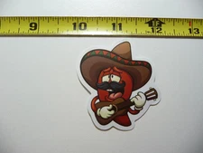 SINGING PEPPER GUITAR SMALL STICKER DECAL MEXICAN FOOD MEXICO FUNNY