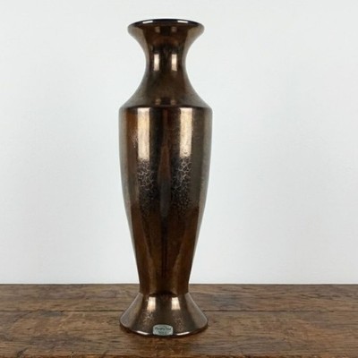 Vintage Haeger Floral Gunmetal Bronze Ceramic Vase 17  Large Mid Century USA MCM