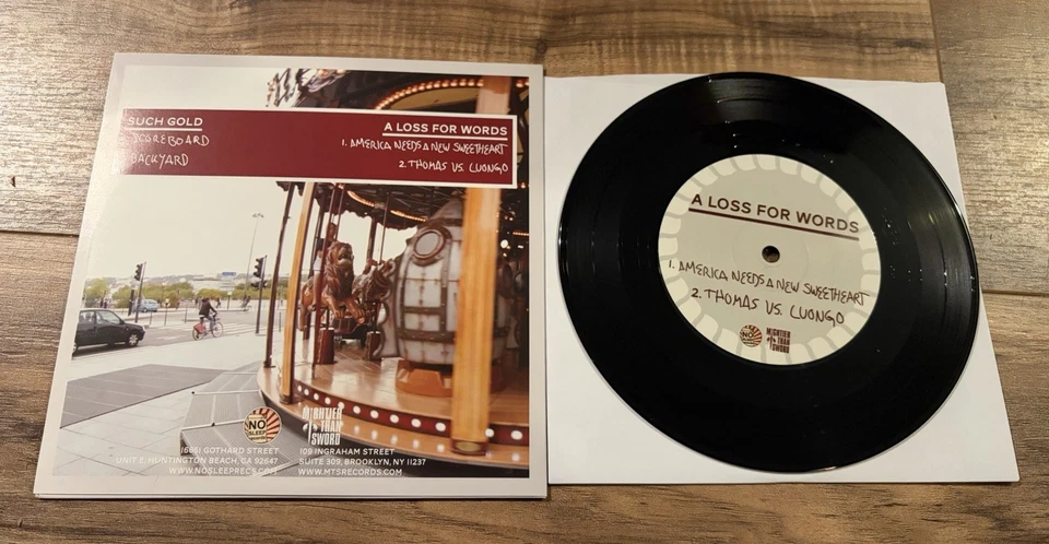 Such Gold A Loss for Words' Split EP Record 7” Vinyl Black Pop Punk Blink 182 Foto 2 de 4