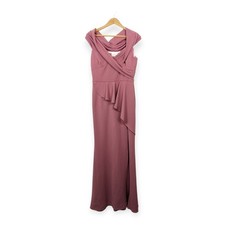 Katie May Hit The Mark Gown L Mulberry Ruffle Off Shoulder Formal Evening Dress
