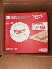 Milwaukee 48-40-1723 7-1/4" 24T Framing Circular Saw Blade Contractor Pack -25PK