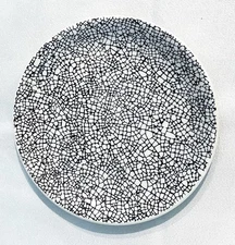 Steelite International Ink Crackle Black 6” Coupe Dessert Bread Side Plate NEW