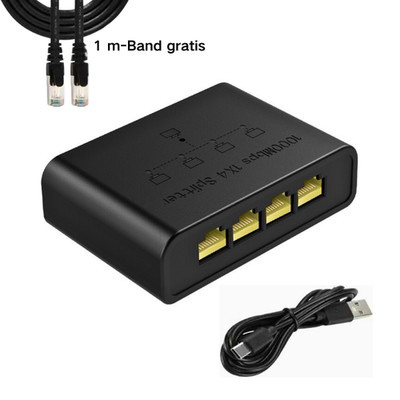 Gigabit Netzwerk Switch 5 Port LAN Splitter 1 auf 4 Verteiler 1000Mbps + Kabel