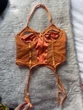 Women’s bright orange corset bralette size 10 in excellent condition