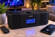 NEW Aiwa Exos-5 Wireless Bluetooth Home Speaker FM/USB/AUX Alarm Clock