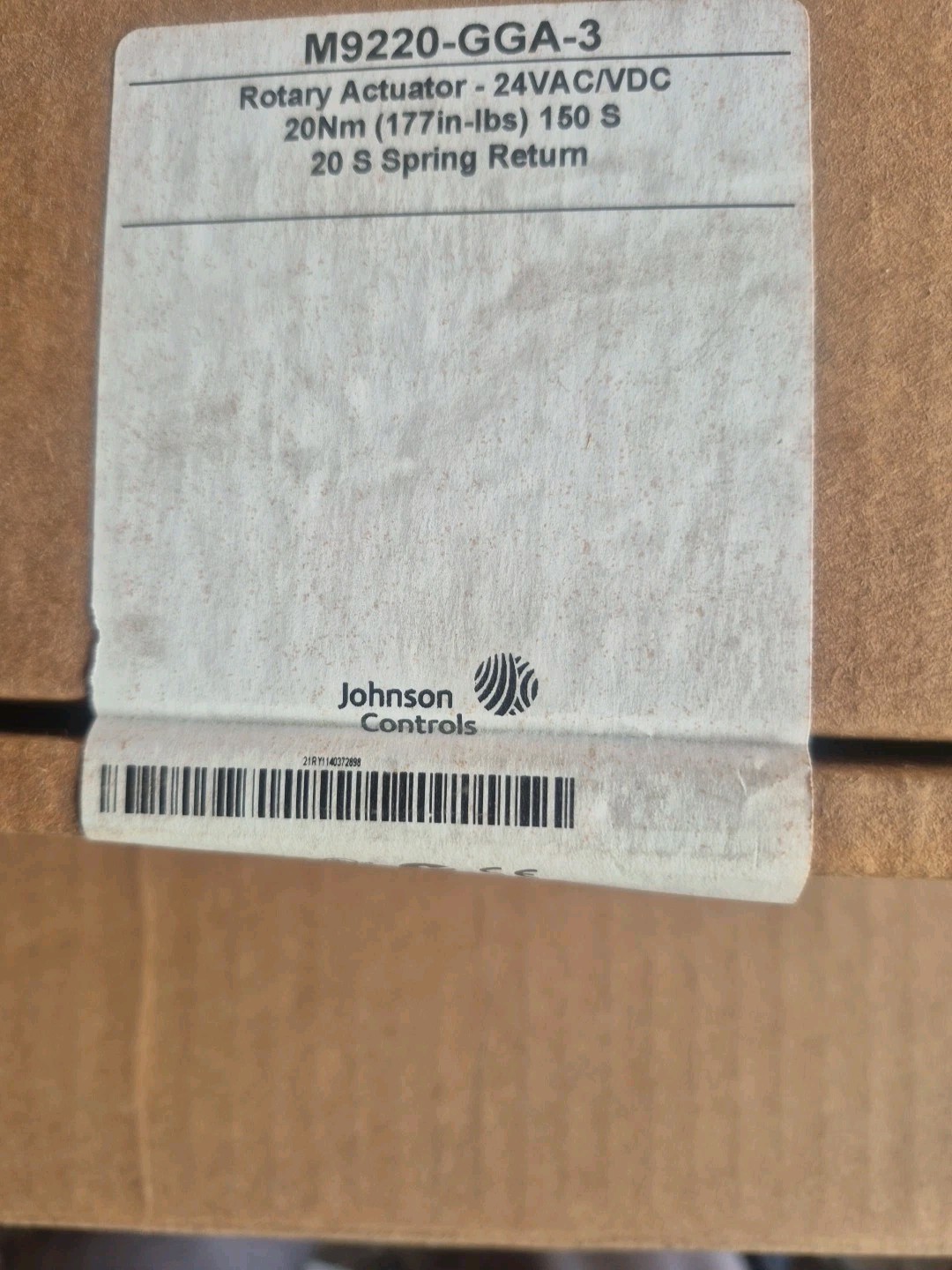 JOHNSON CONTROLS M9220-GGA-3. ROTARY ACTUATOR