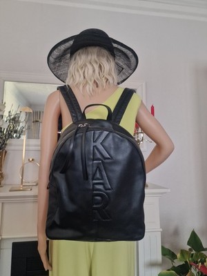 Karl Lagerfeld Unisex modischer Kleine Rucksack edlem Kuh Leder  Klasse