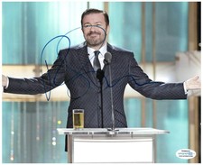Ricky Gervais Best Golden Globes Speech Autographed 8x10 Photo ACOA