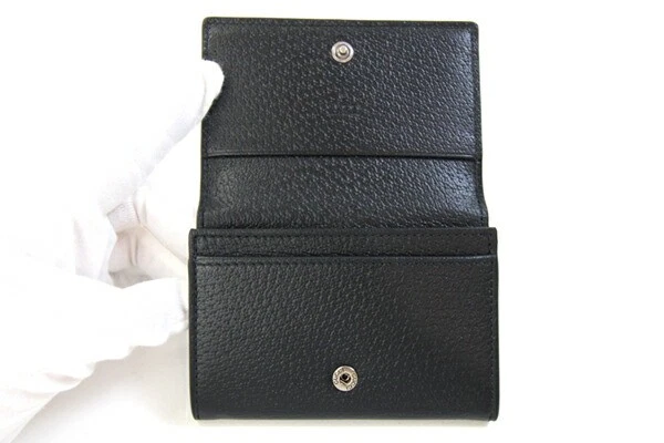 Estuche para tarjetas de visita Gucci, entrelazado G, 739425, cuero negro, usado, Foto 3 de 4