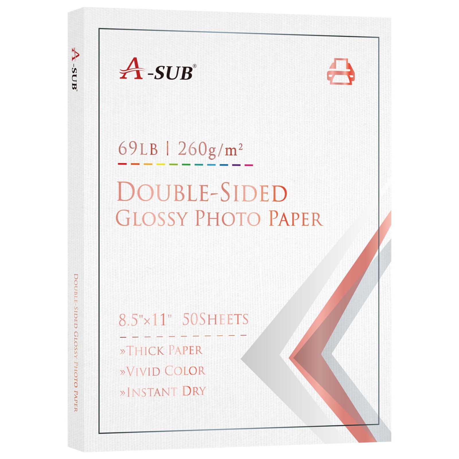 Thick Double Sided Glossy Photo Paper 69lb 8.5X11 Inches Heavyweight Cardstoc...