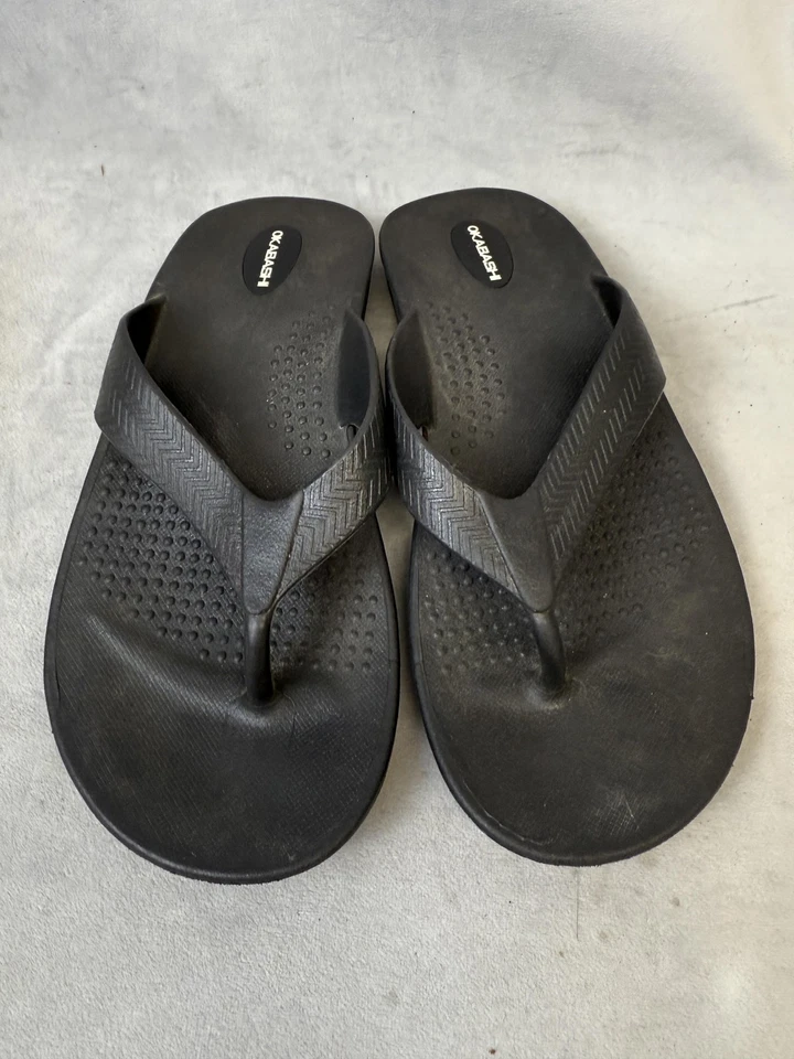 Sandalias Okabashi Zapatos Para Hombre Talla ML Negras Hechas en EE. UU. Cómodas Playa Piscina Foto 2 de 4