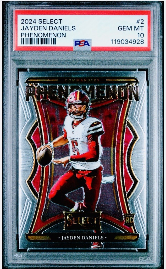 2024 PANINI SELECT PHENOMENON #2 JAYDEN DANIELS ROOKIE RC PSA 10 NON AUTO view 3