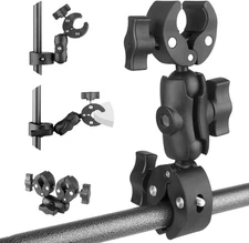 Double Mount Clamp Camera Bracket For Umbrella Chair Pole Boat Double Super Clam