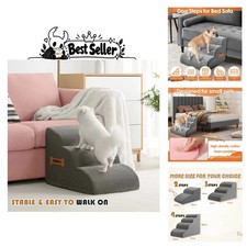 Dog Stairs for Bed and Sofa, Foam Pet Steps with Handle for Small and Elderly