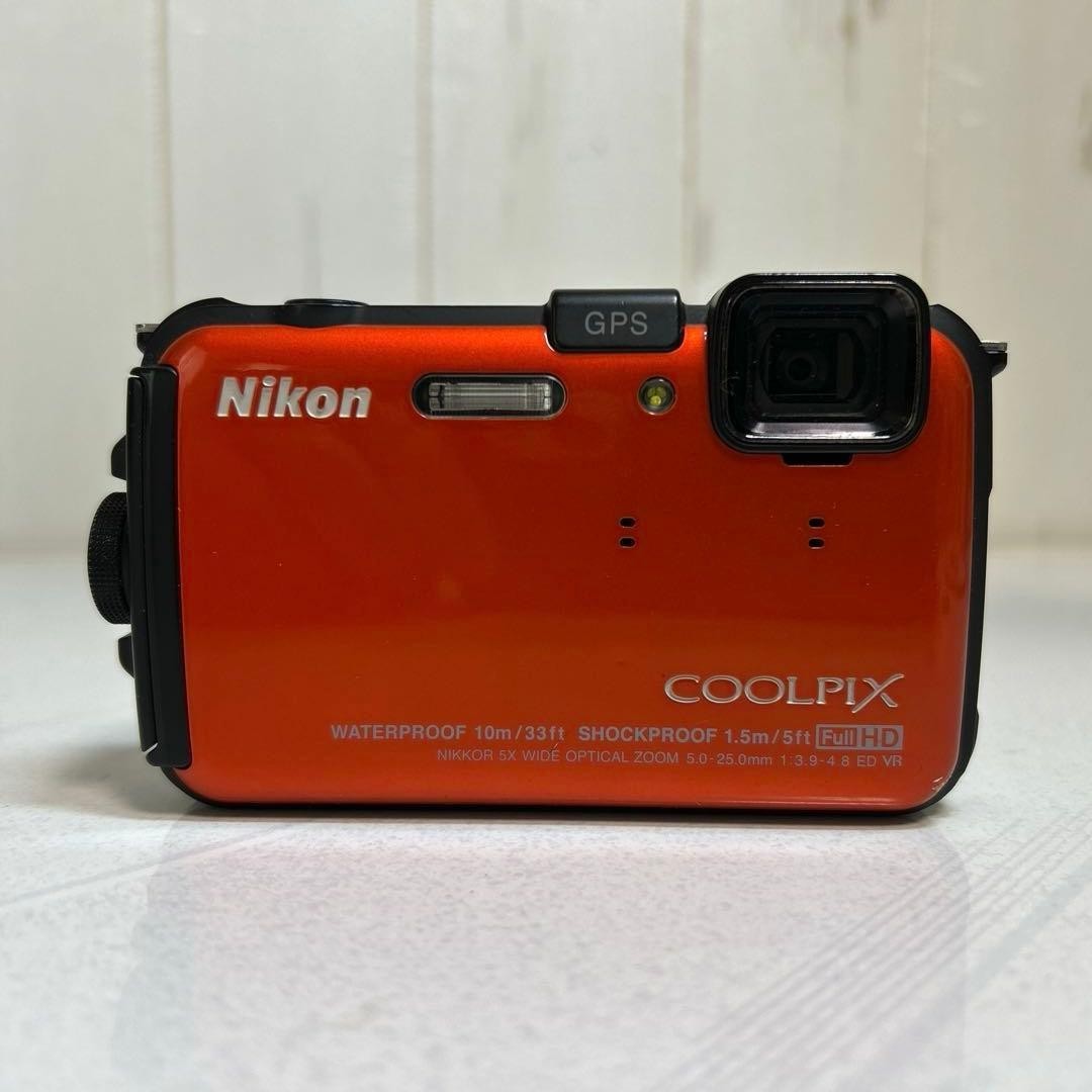 Nikon COOLPIX AW100 Digital Camera Sunshine Orange Tested | eBay
