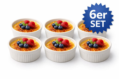 6x Kleinteich Porzellan Ramekin 9cm | Crème Brûlée Form | Ofenfest | Gastro 