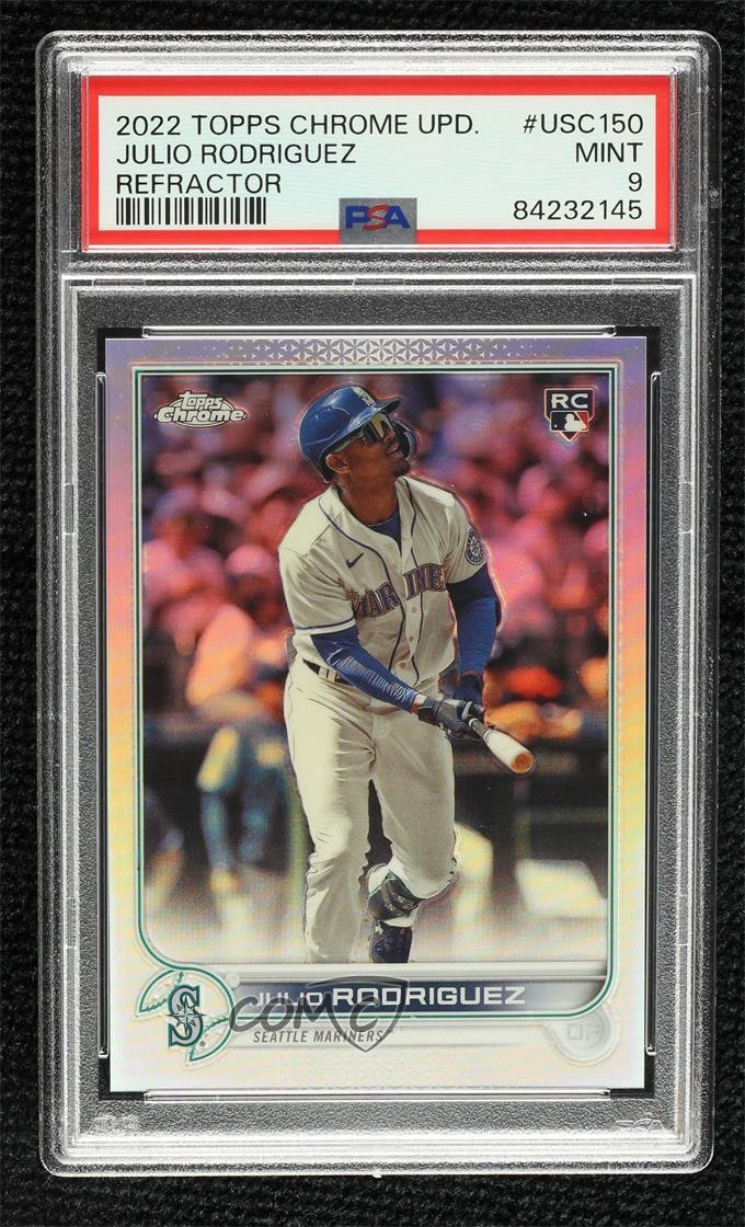 2022 Topps Chrome Update Refractor /299 Julio Rodriguez #USC150 PSA 9 MINT 02u0