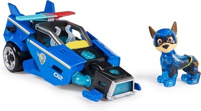 PAW PATROL: Der Mighty Kinofilm, Superhelden-Fahrzeug Spielzeugauto von Chase 