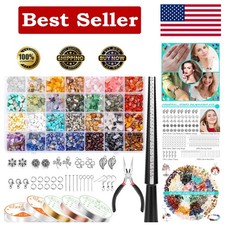 Elegant 1660PCS Jewelry Making Kit with 28 Colors Crystal Beads for Adults