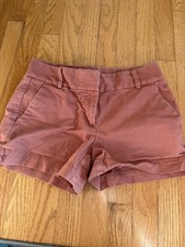 LOFT Women s Pink Solid Chino Shorts Cotton Twill Mid Rise Pockets Size 2